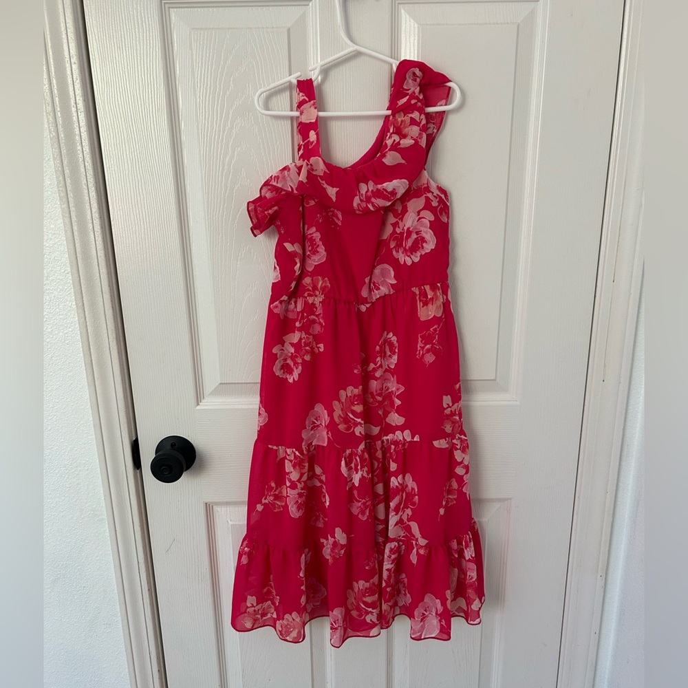 Vibrant Red One Shoulder Sleeveless Sundress